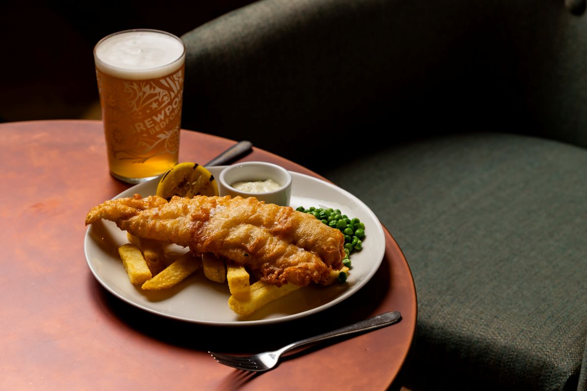 Fish and chips light lunch